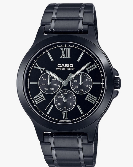 Enticer Men Quartz Black Dial Multi-Function Stainless Steel Watch A1969