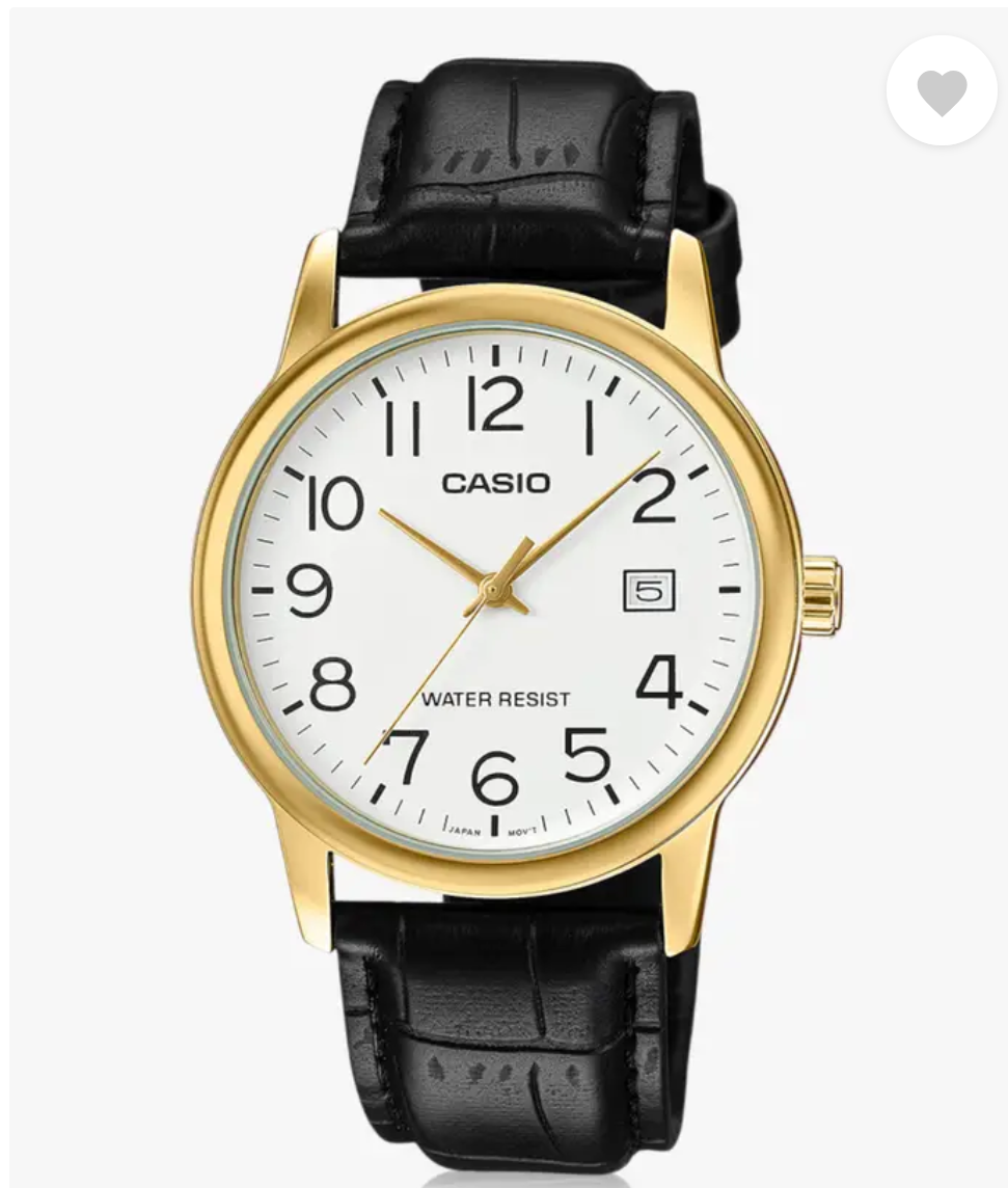 Enticer Men Quartz White Dial Analog Leather Watch MTP-V002GL-7B2UDF