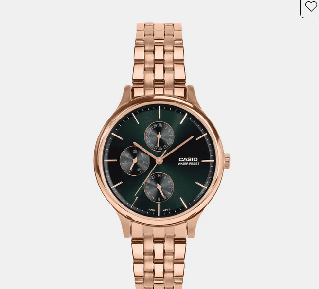 Enticer Women Quartz Green Dial Analog Stainless Steel Watch A2498