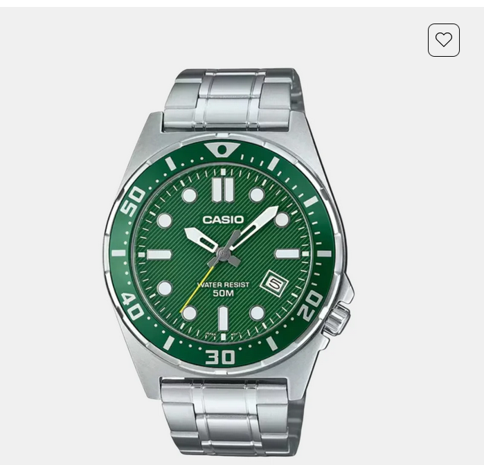 Enticer Men Quartz Green Dial Analog Stainless Steel Watch A2378