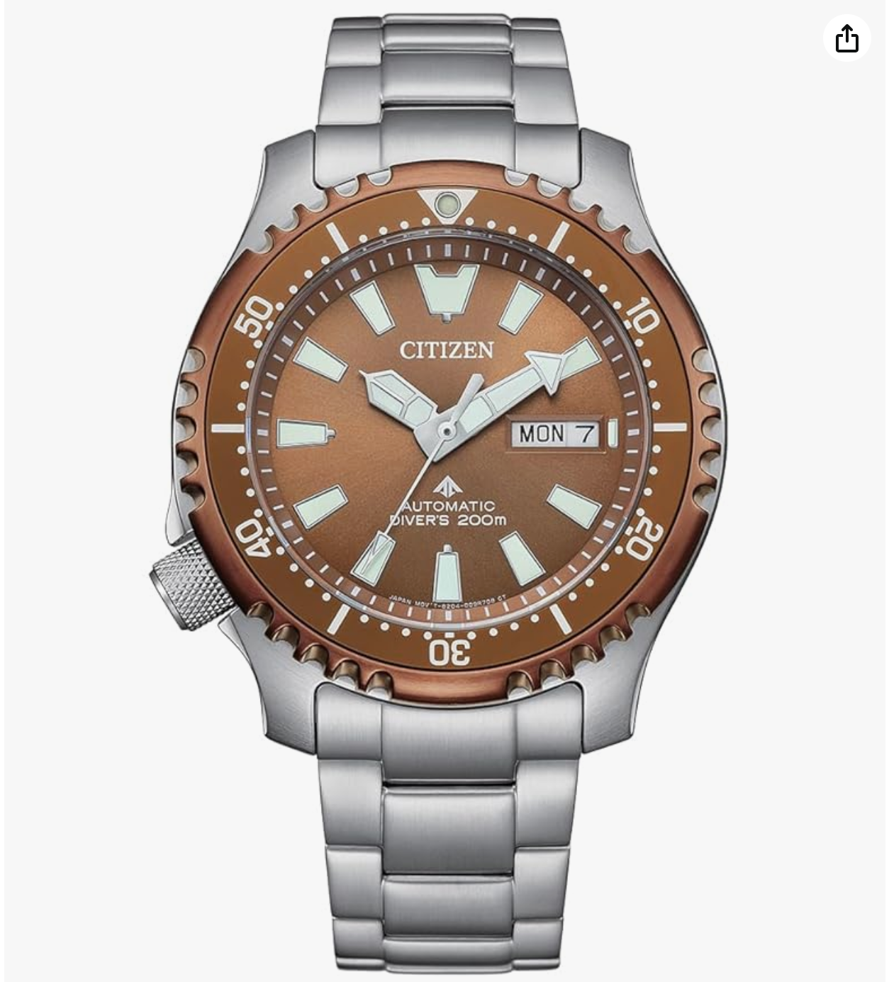 Citizen Analog Bronze Dial Men's Watch-NY0164-65X