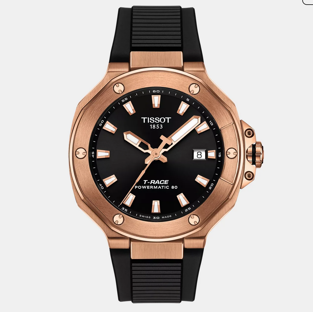 T-Race Men Automatic Black Dial Analog Silicone Watch T1418073705100