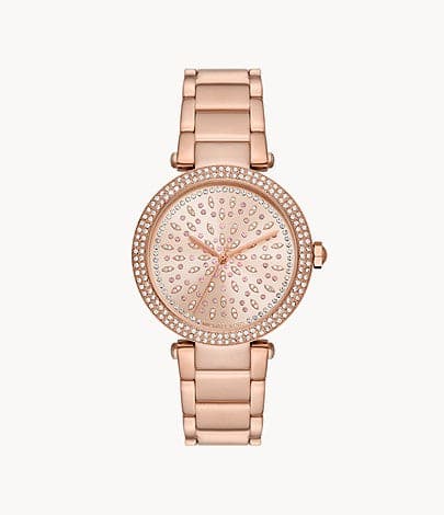 Michael Kors Parker Three-Hand Rose Gold-Tone Stainless Steel Watch