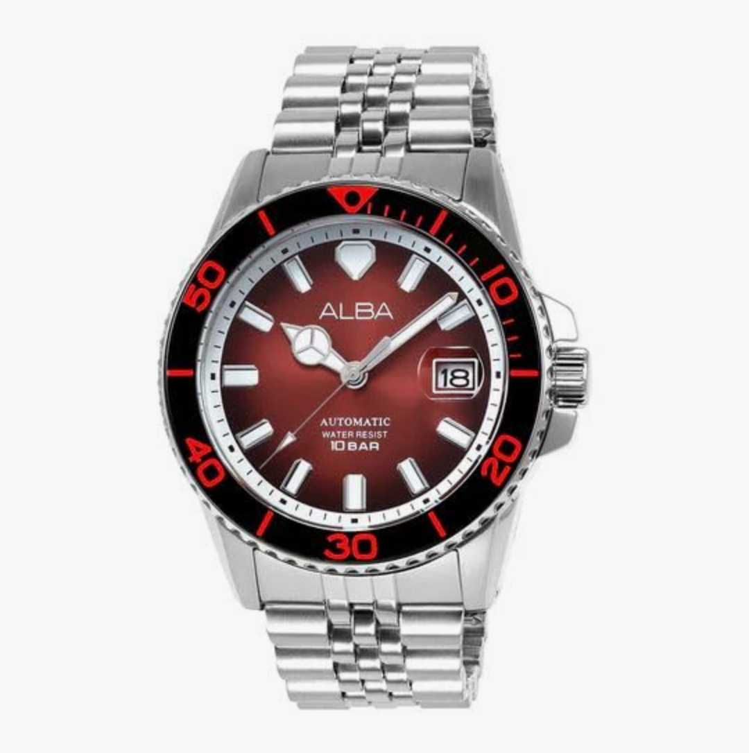 Alba Men's Mechanical Burgundy Dial Automatic Watch - AU4055X1