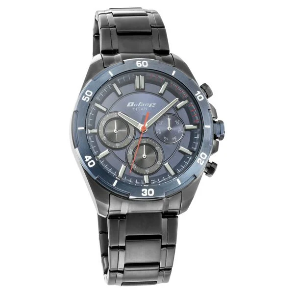 Titan Chronograph Silver Dial Quartz Stainless Steel Strap Men Watch