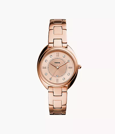 Fossil Gabby Three-Hand Date Rose Gold-Tone Stainless Steel Watch