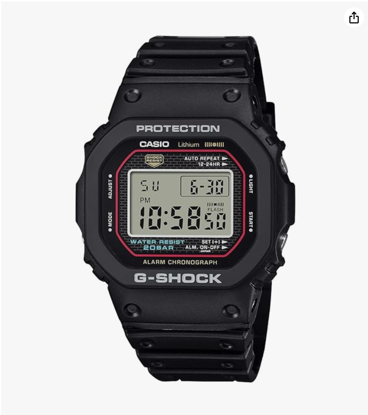 G-SHOCK Digital Watch - For Men - DW-5000R-1ADR