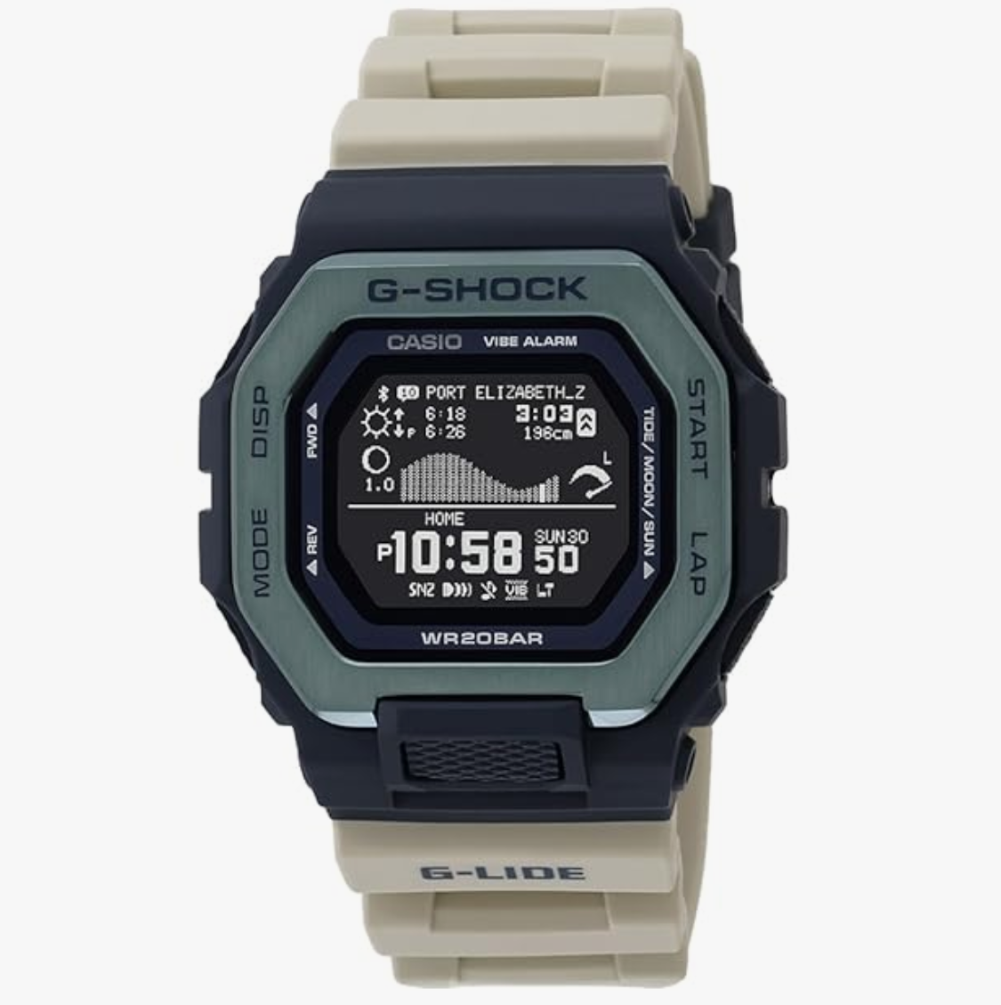 Casio Resin G-Shock Digital Blue Dial Men Gbx-100Tt-2Dr , Brown Band