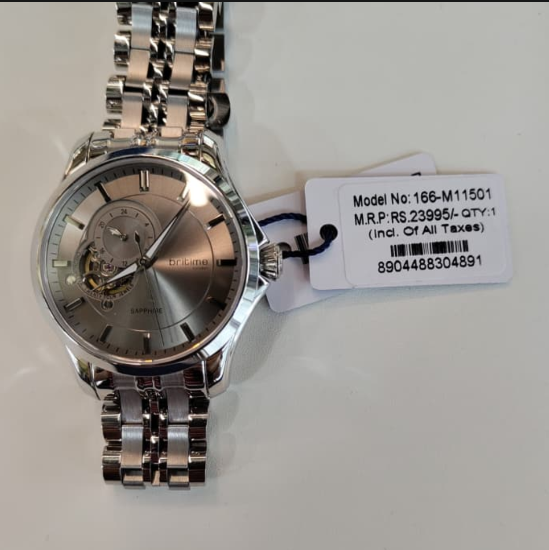 Men Skeleton Bracelet Style Analogue Automatic Motion Powered Watch 166-M10501