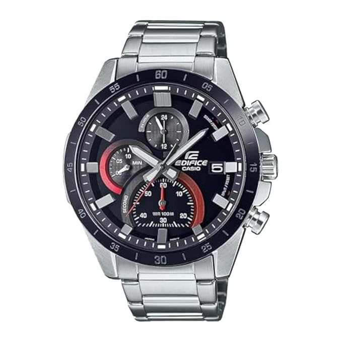 Edifice Men Quartz Black Dial Chronograph Stainless Steel Watch EFR-571DB-1A1VUDF