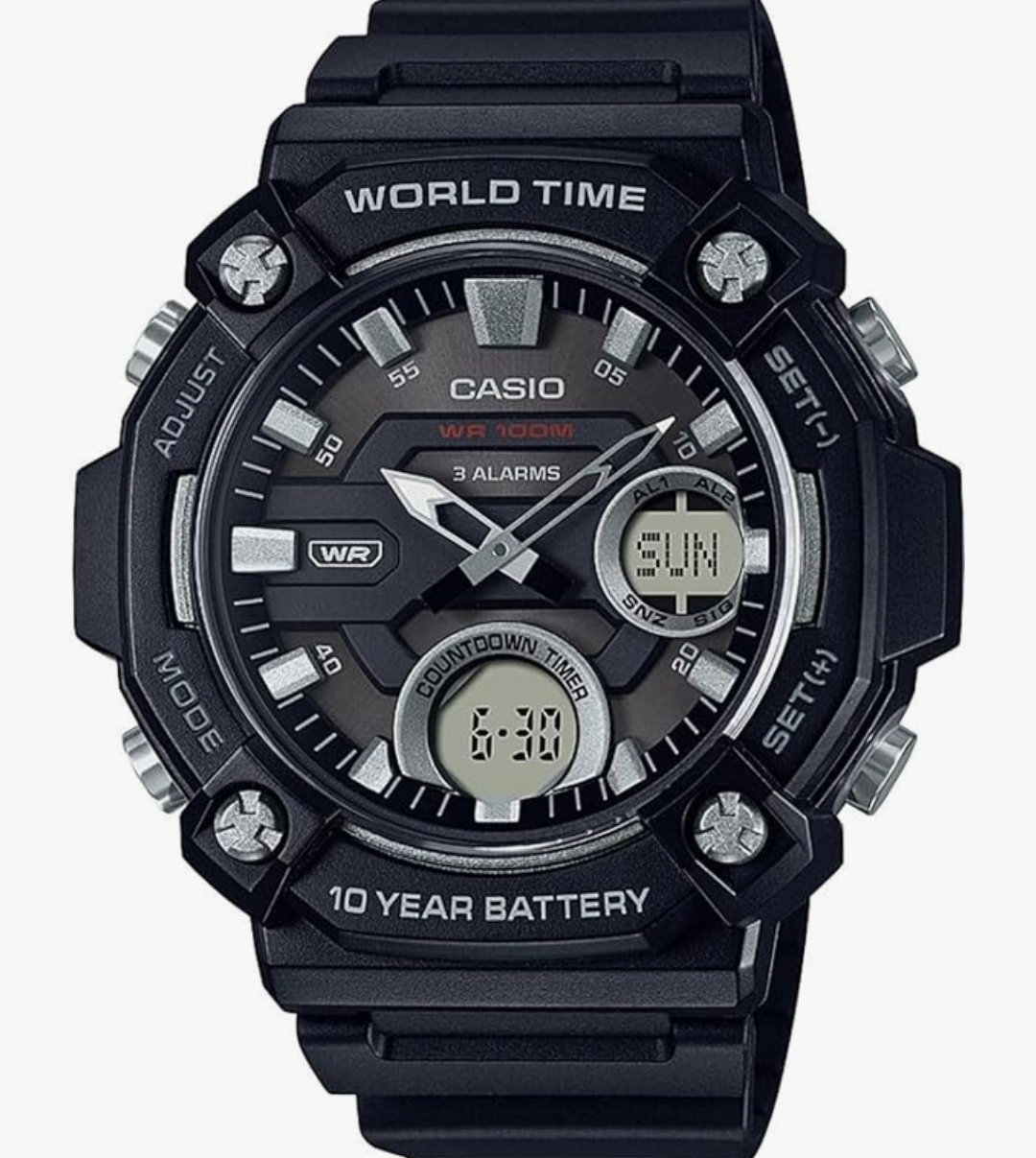 Casio Youth Analog-Digital Grey Dial Men AEQ-120W-1AVDF