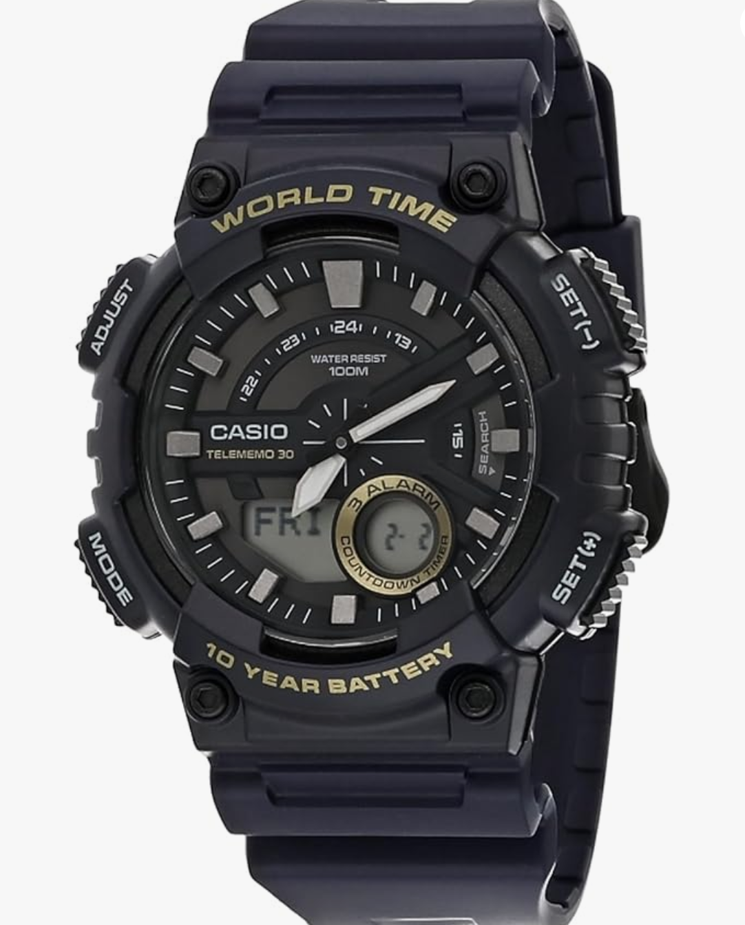 Casio Youth-Combination Analog-Digital Black Dial Men's Watch - AEQ-110W-2AVDF