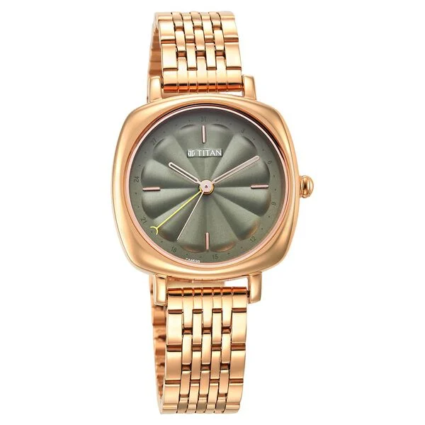Titan Neo Green Dial Stainless Steel Strap Watch for Women