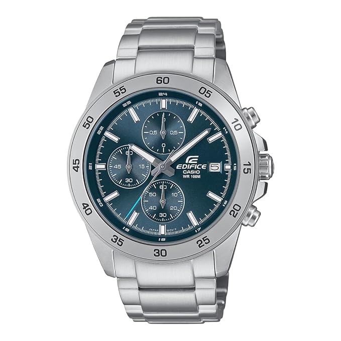 Edifice Analog Blue Dial Men Watch Silver Stainless Steel Strap  EFR-526D-2AVUDF