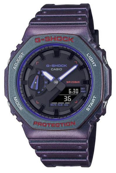 G-Shock Men Quartz Black Dial Analog-Digital Resin Watch GA-2100AH-6ADR