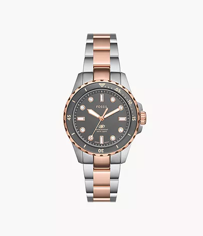 Fossil Blue Dive Three-Hand Two-Tone Stainless Steel Watch