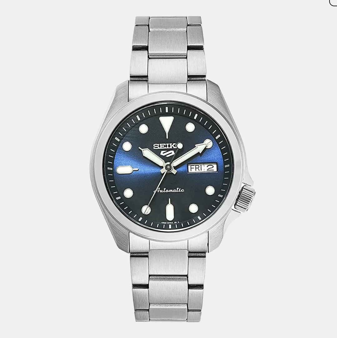5 Sports Men Automatic Blue Dial Analog Stainless Steel Watch SRPE53K1