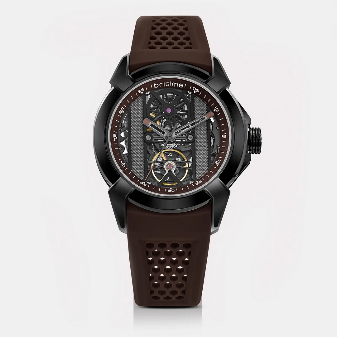 Quantum Men Automatic Grey Dial Analog Silicone Watch 395-P81515