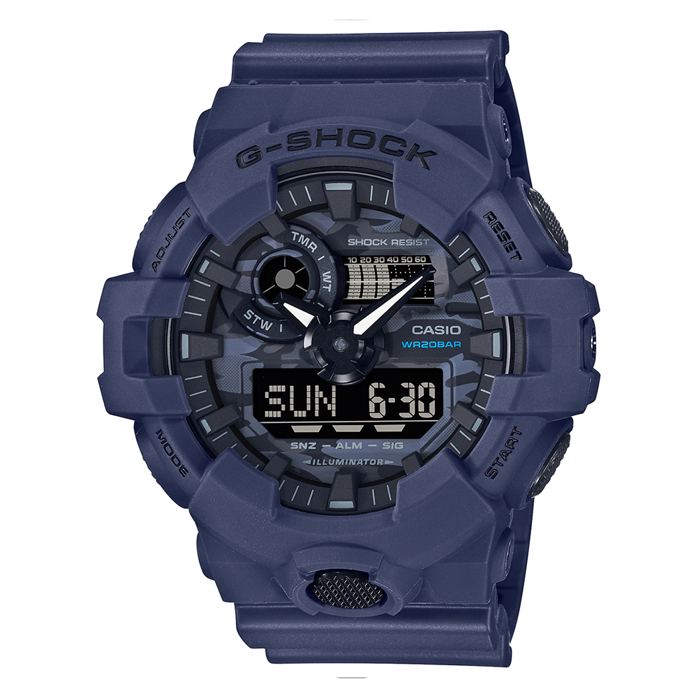 G-Shock GA-700CA-2ADR Blue Analog-Digital Dial Blue Resin Strap Men's Watch