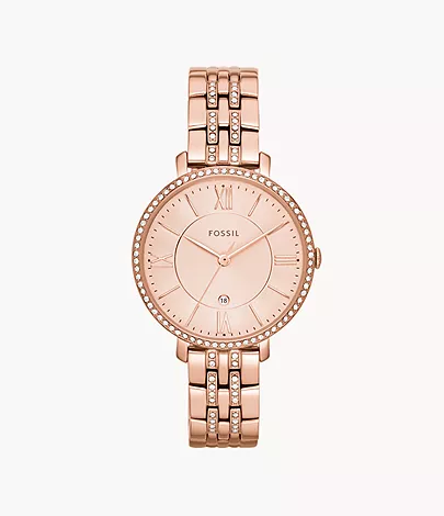 Jacqueline Three-Hand Rose Gold-Tone Stainless Steel Watch