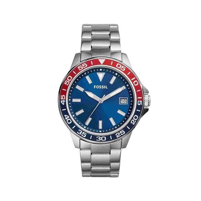 Fossil Men's 45 mm Bannon 3H Blue Dial Stainless Steel Analogue Watch