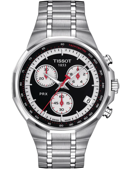 TISSOTT-Classic PRX Chronograph Black Dial Men's Watch