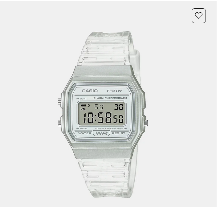 Women Quartz Silver Dial Digital Resin Watch D359