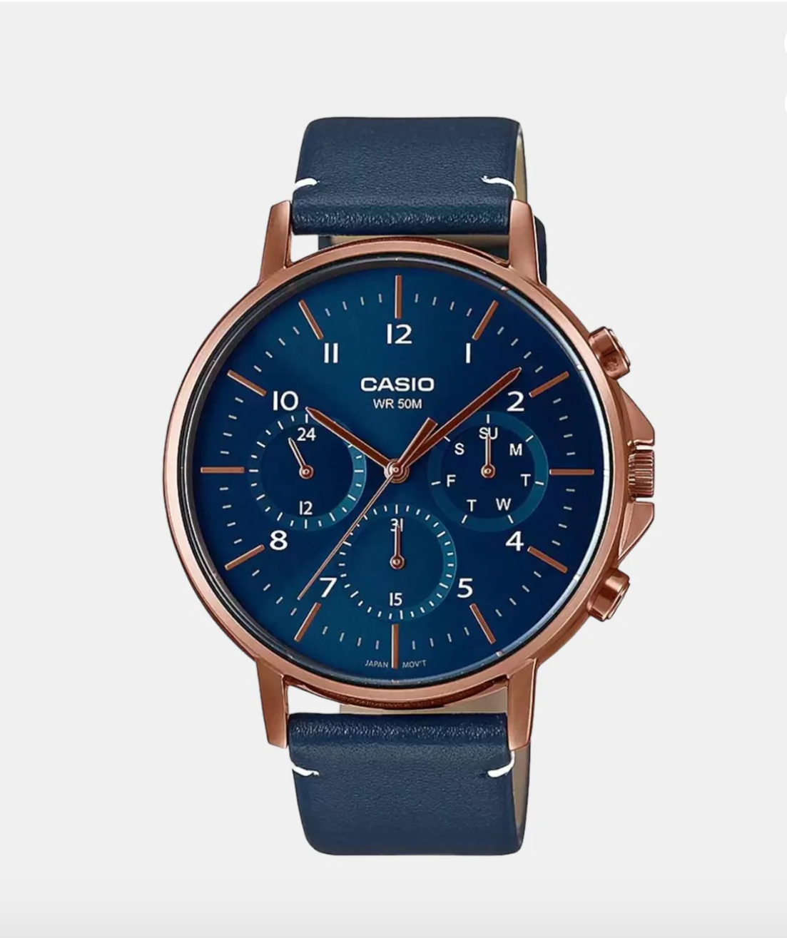 Enticer Men's Chronograph Leather Watch - MTP-E321RL-2AVDF