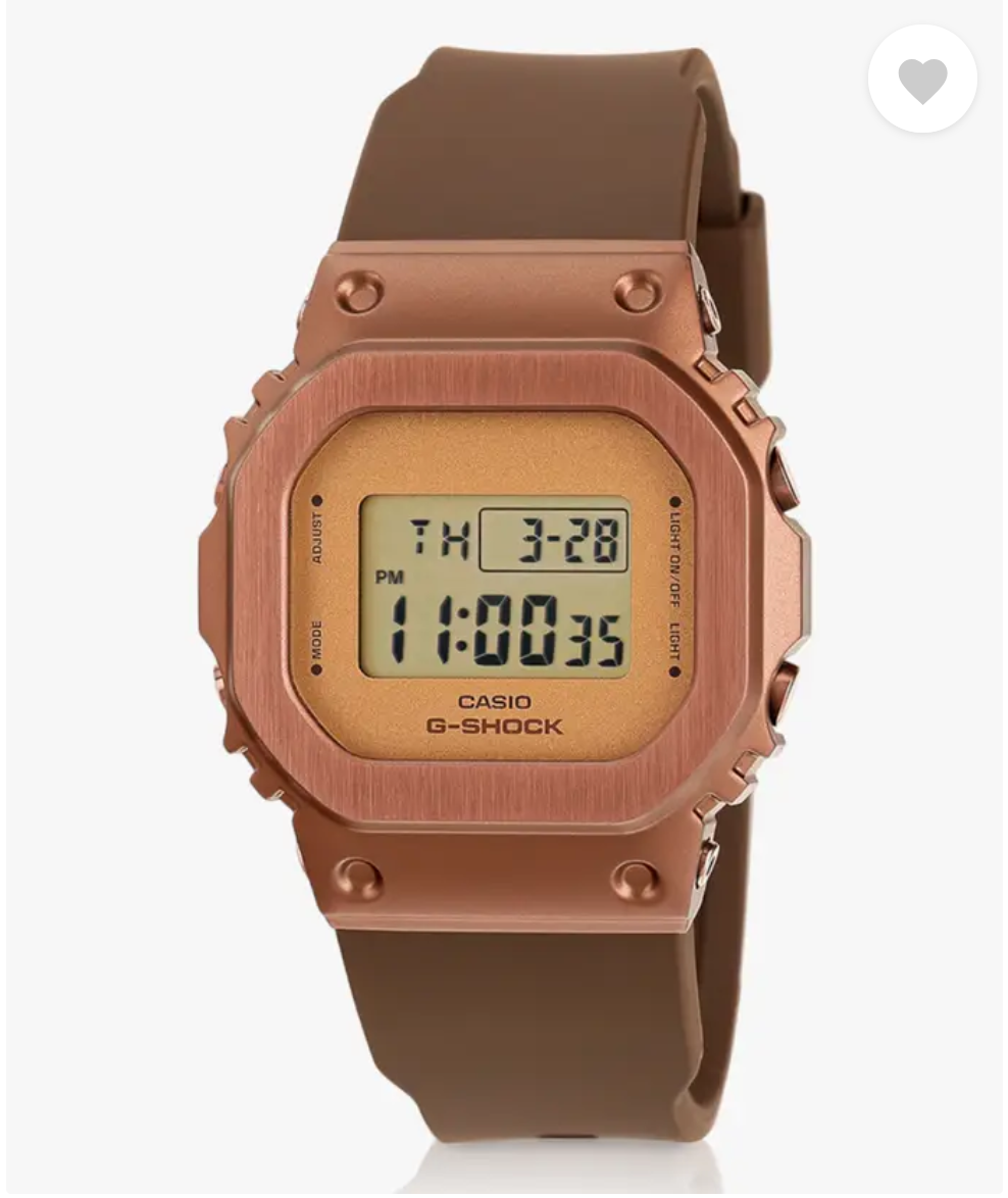 Casio G-Shock GM-S5600UBR-5DR Brown Digital Dial Brown Bio-Based Resin Band Women's Watch Shock and 200M Water Resistant