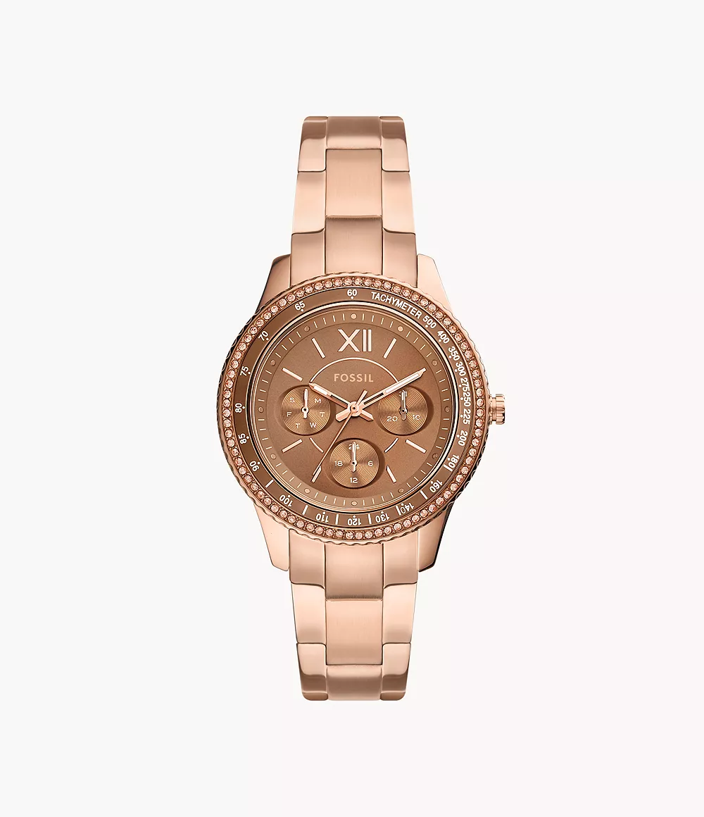 Stella Sport Multifunction Rose Gold-tone Stainless Steel Watch Fossil
