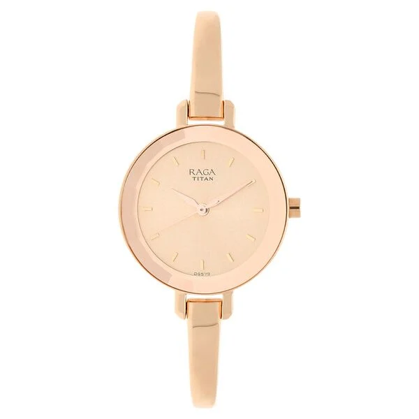 Titan Raga Viva Rose Gold Dial Women Watch With Metal Strap