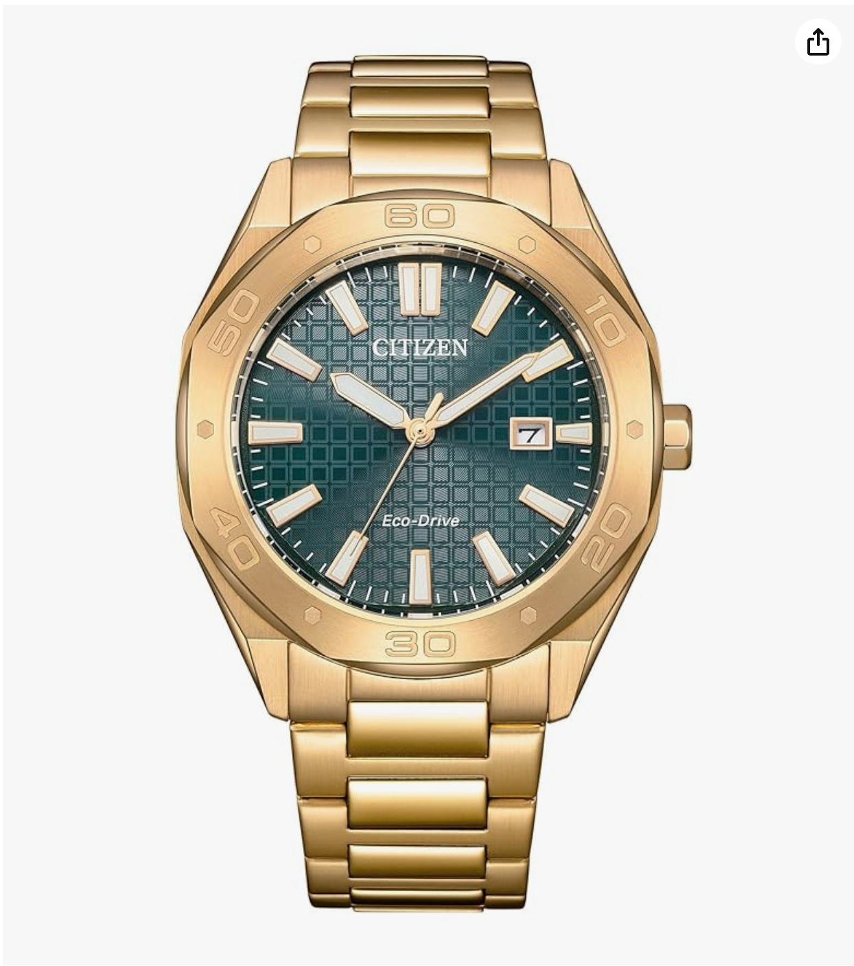 Citizen Eco-Drive Analog Mens Stainless Steel Watch Powered by Light - Octagon Shape Collection-BM7633-81X