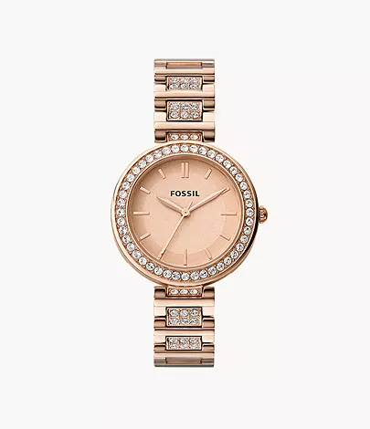 Karli Three-Hand Rose Gold-Tone Stainless Steel Watch