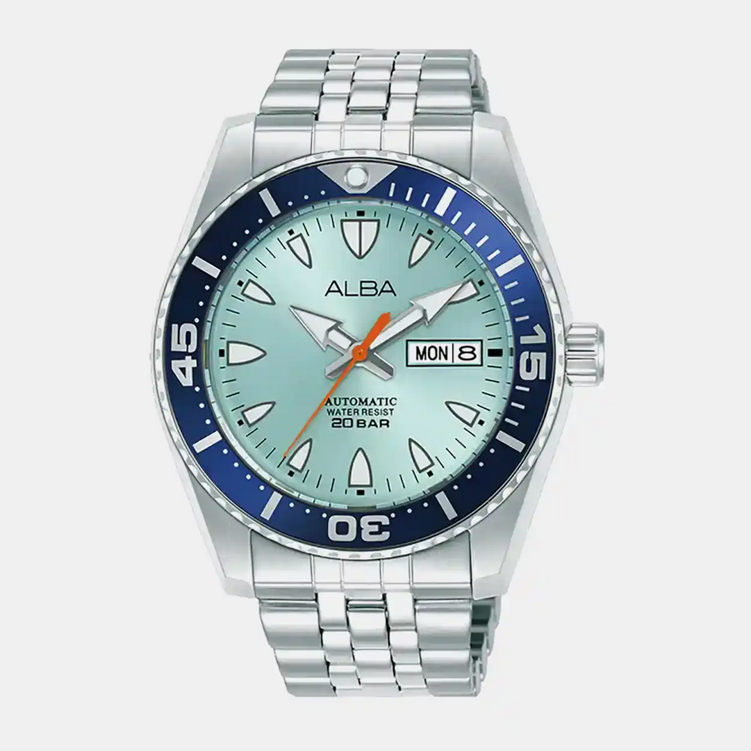 Men Automatic Aqua Blue Dial Chronograph Steel Watch AL4769X1