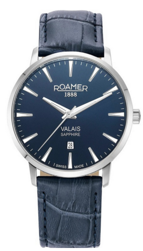 Roamer Valais Quartz Blue Dial Analog Leather Men Watch