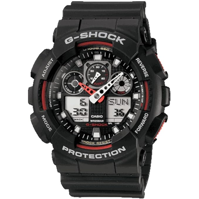 G-Shock Men Quartz Black Dial Analog-Digital Resin Watch GA-100-1A4DR