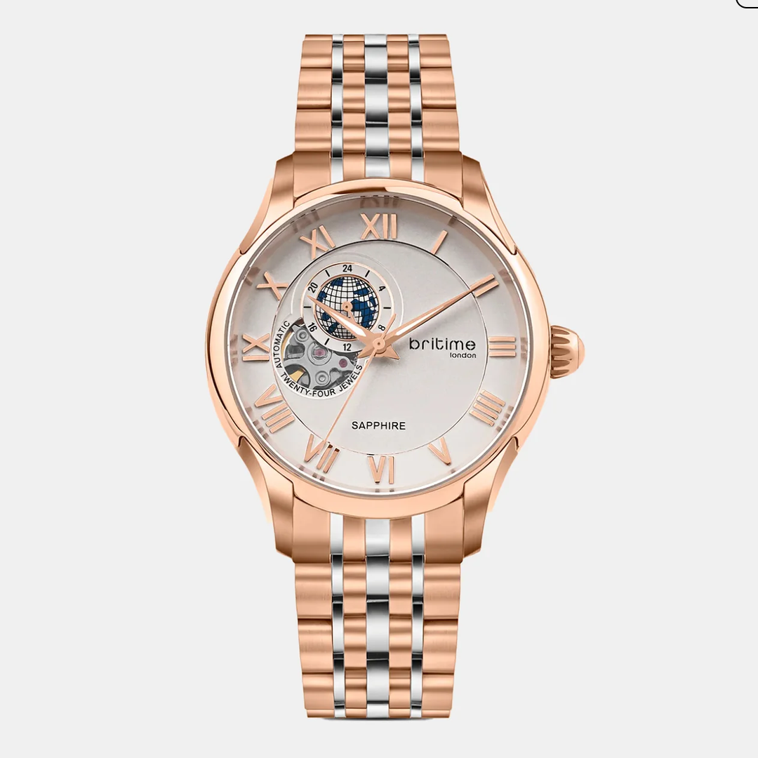 Men Automatic Silver Dial Analog Stainless Steel Watch 318-M30205