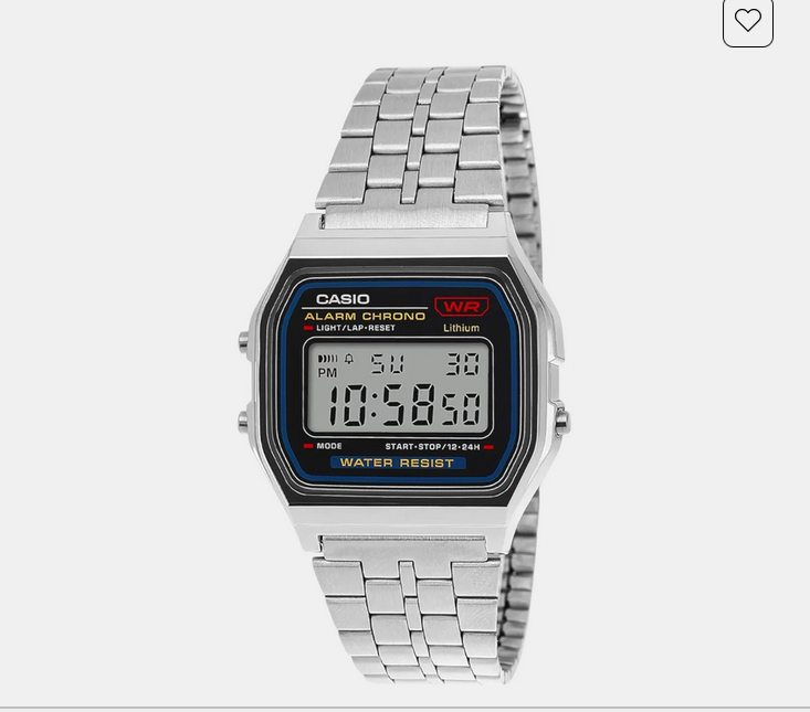 Vintage Unisex Quartz Black Dial Digital Stainless Steel Watch D338