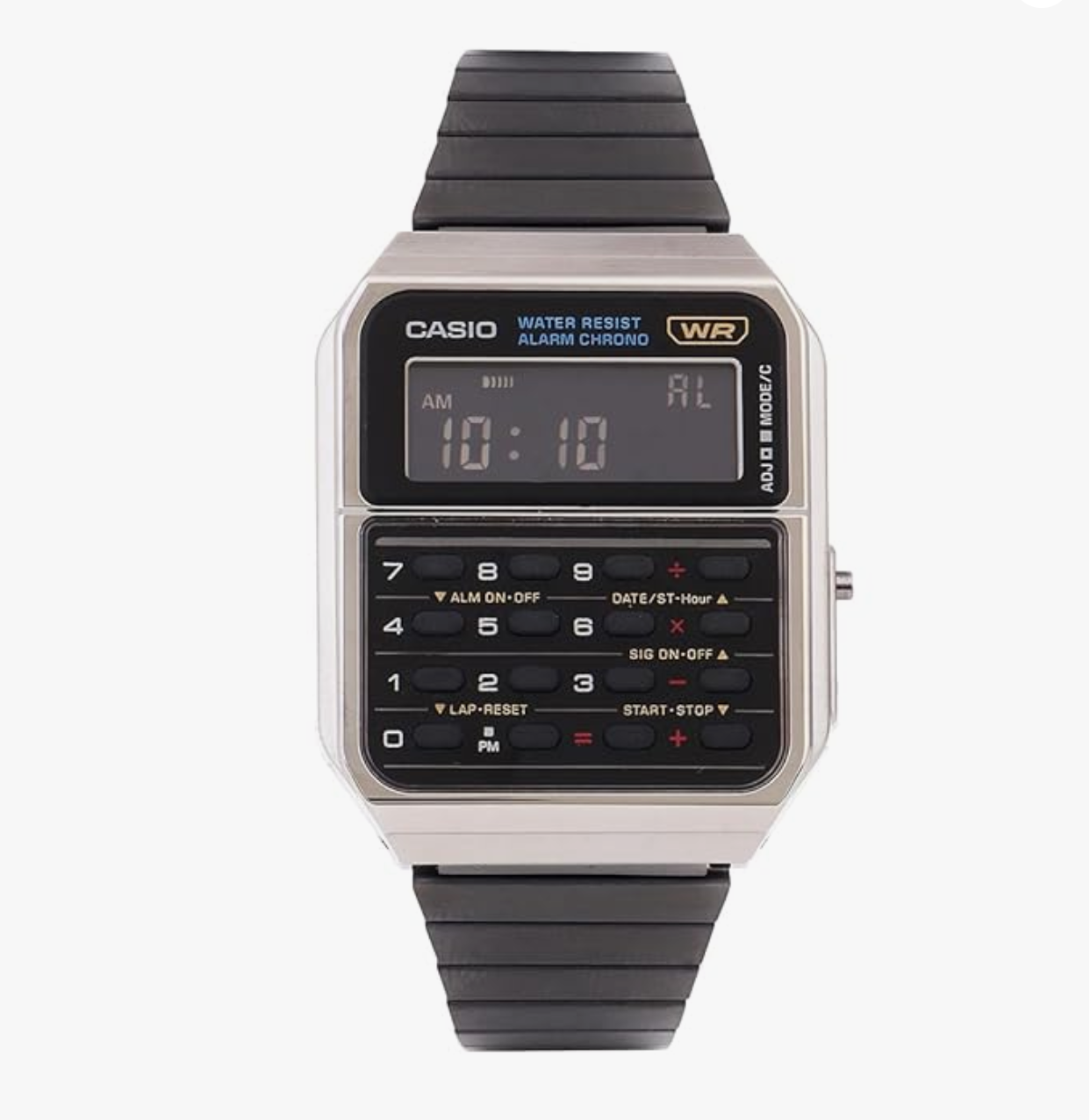 Casio Vintage CA-500WEGG-1BDF Gray Digital Dial Grey Stainless Steel Band