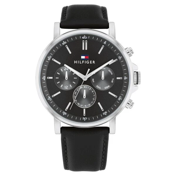 Tommy Hilfiger Quartz Multifunction Grey Leather Strap for Men