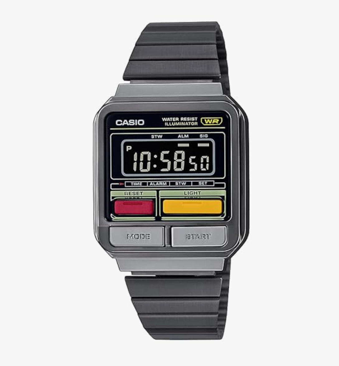 Casio Vintage A120WEGG-1BDF Black Digital Dial Black Stainless Steel Band