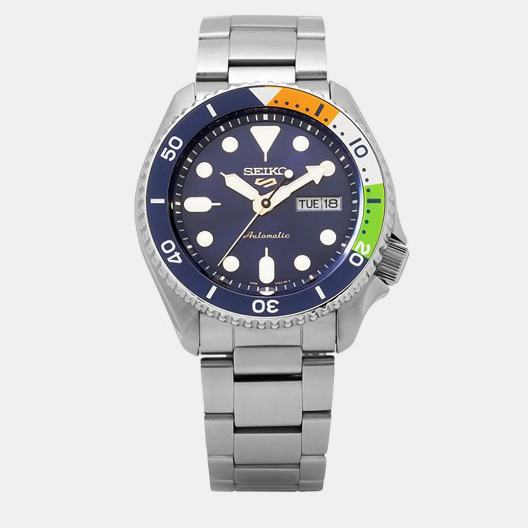 5 Sports Men Automatic Blue Dial Analog Stainless Steel Watch SRPK81K1