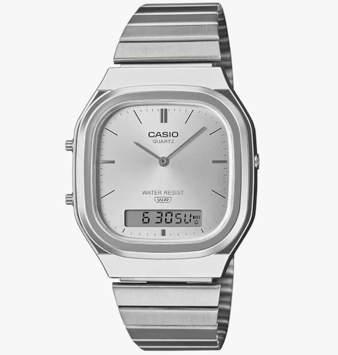 Casio Vintage AQ-240E-7ADF Analog-Digital White Dial Unisex