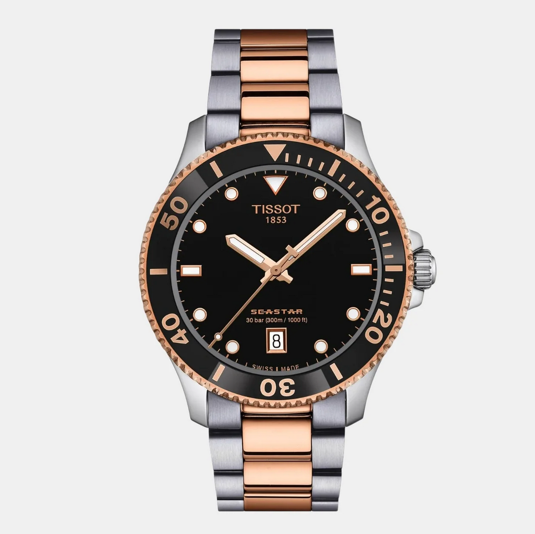 Seastar 1000 Men Quartz Black Analog Stainless Steel Watch T1204102205101