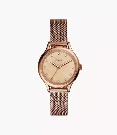 Fossil Laney Three-Hand Rose-Gold-Tone Stainless Steel Watch