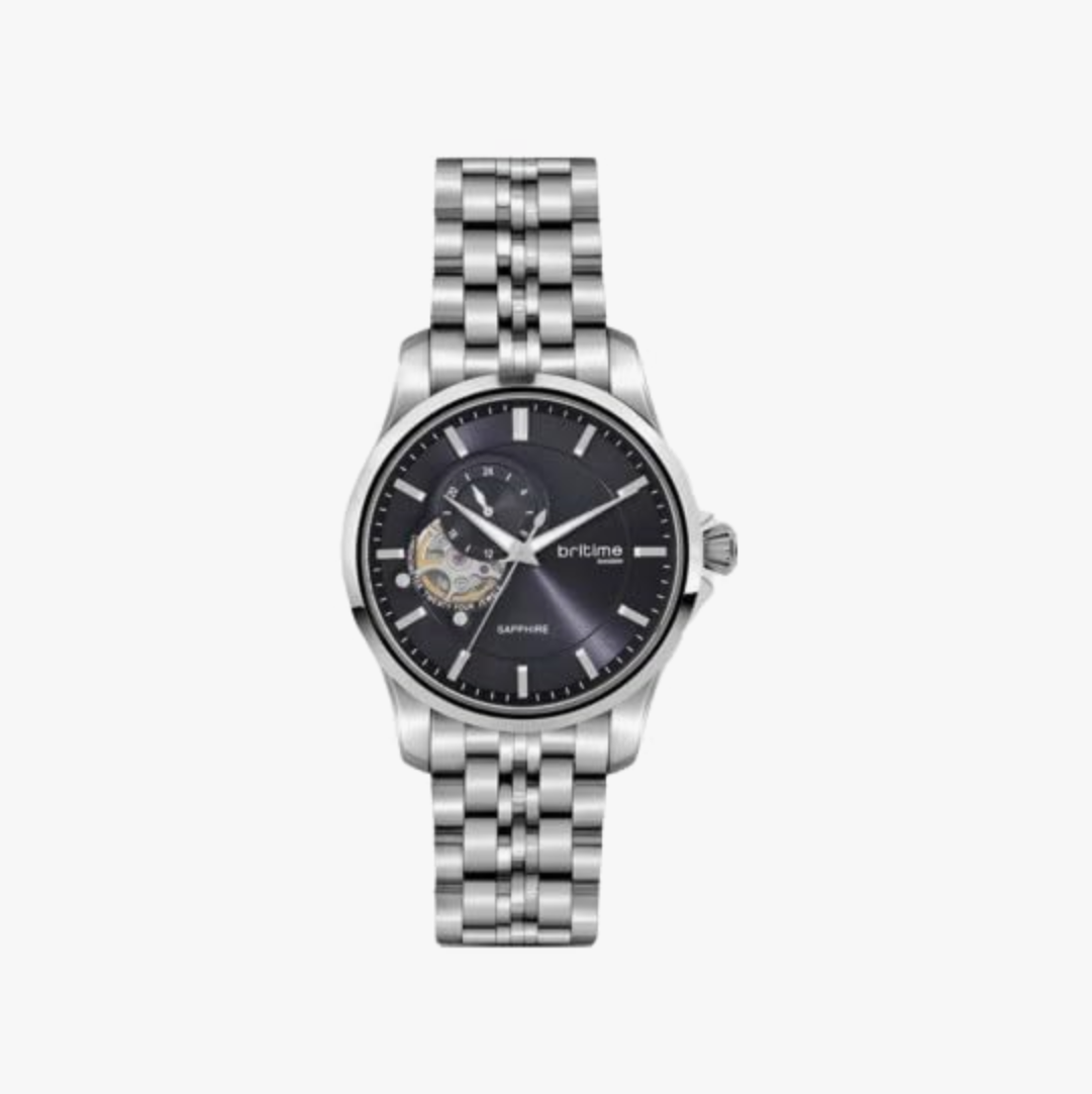 Men Automatic Blue Dial Analog Metal Watch 166-M10501