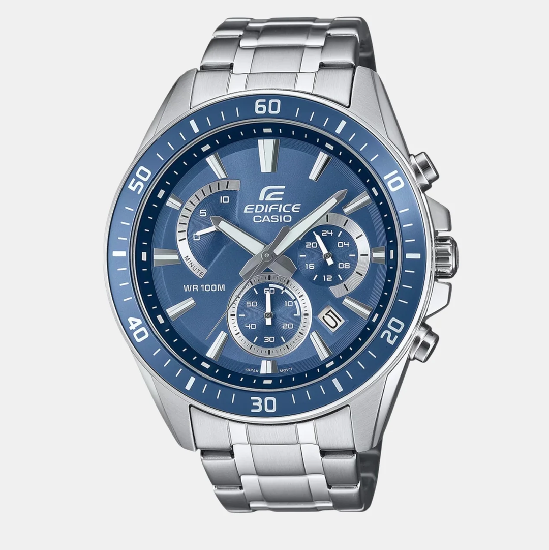 Edifice Men Quartz Blue Dial Chronograph Stainless Steel Watch ED615