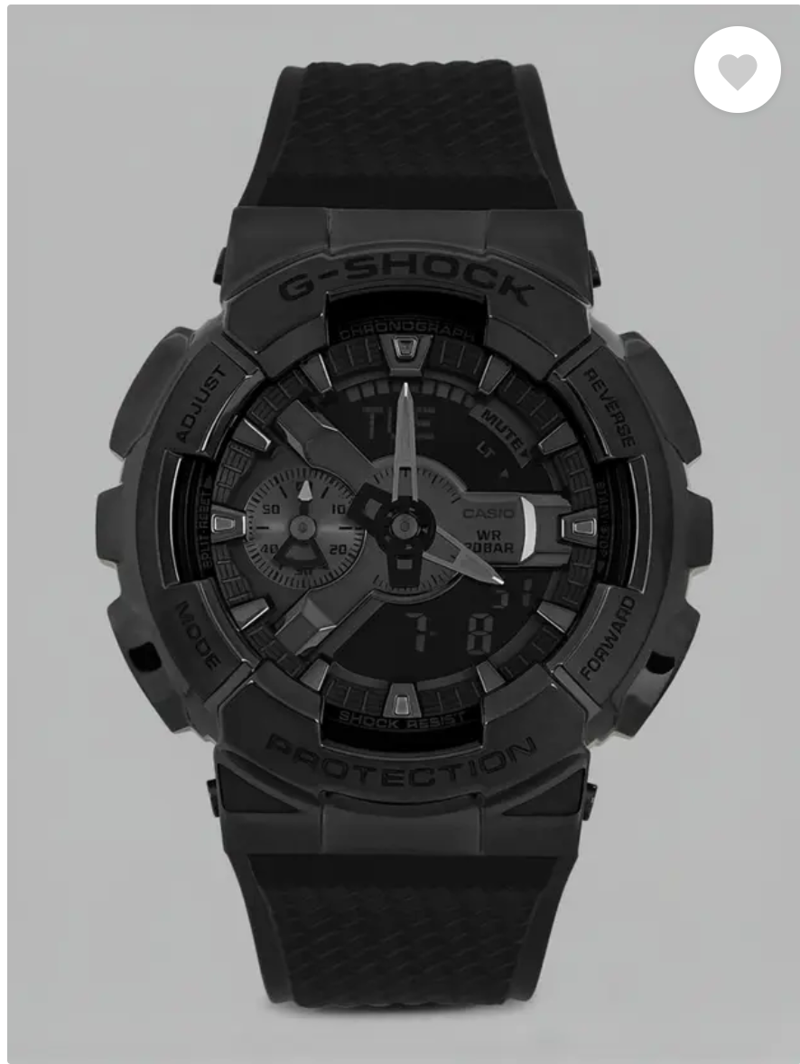G-SHOCK Black Ip Dial Resin Strap Analog-Digital Watch - For Men -GM-110BB-1ADR