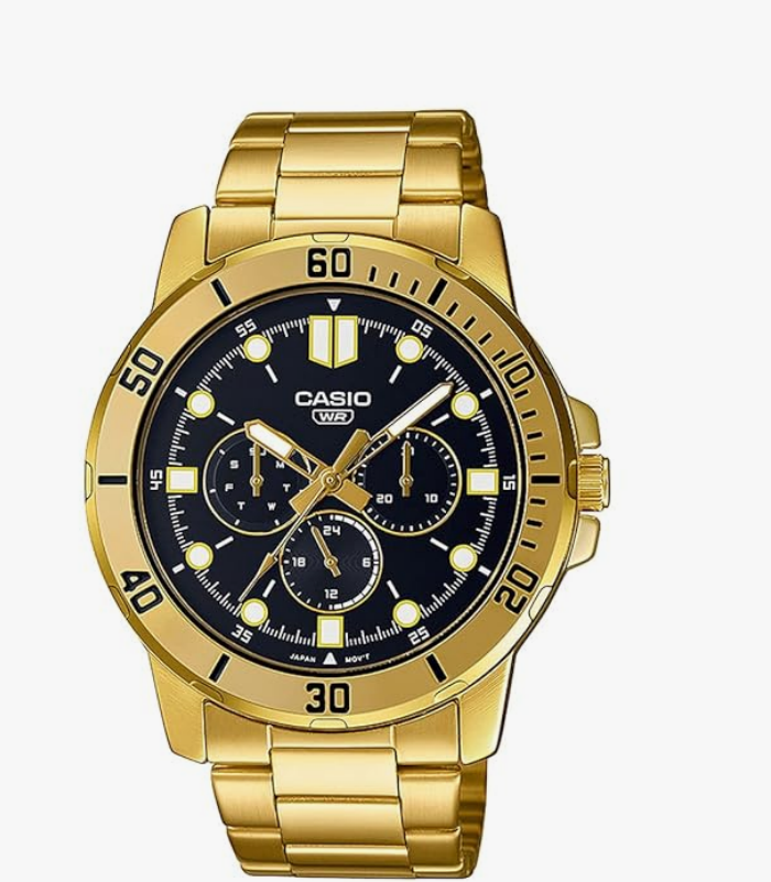 Enticer Men Quartz Black Dial Chronograph Stainless Steel Watch A1856