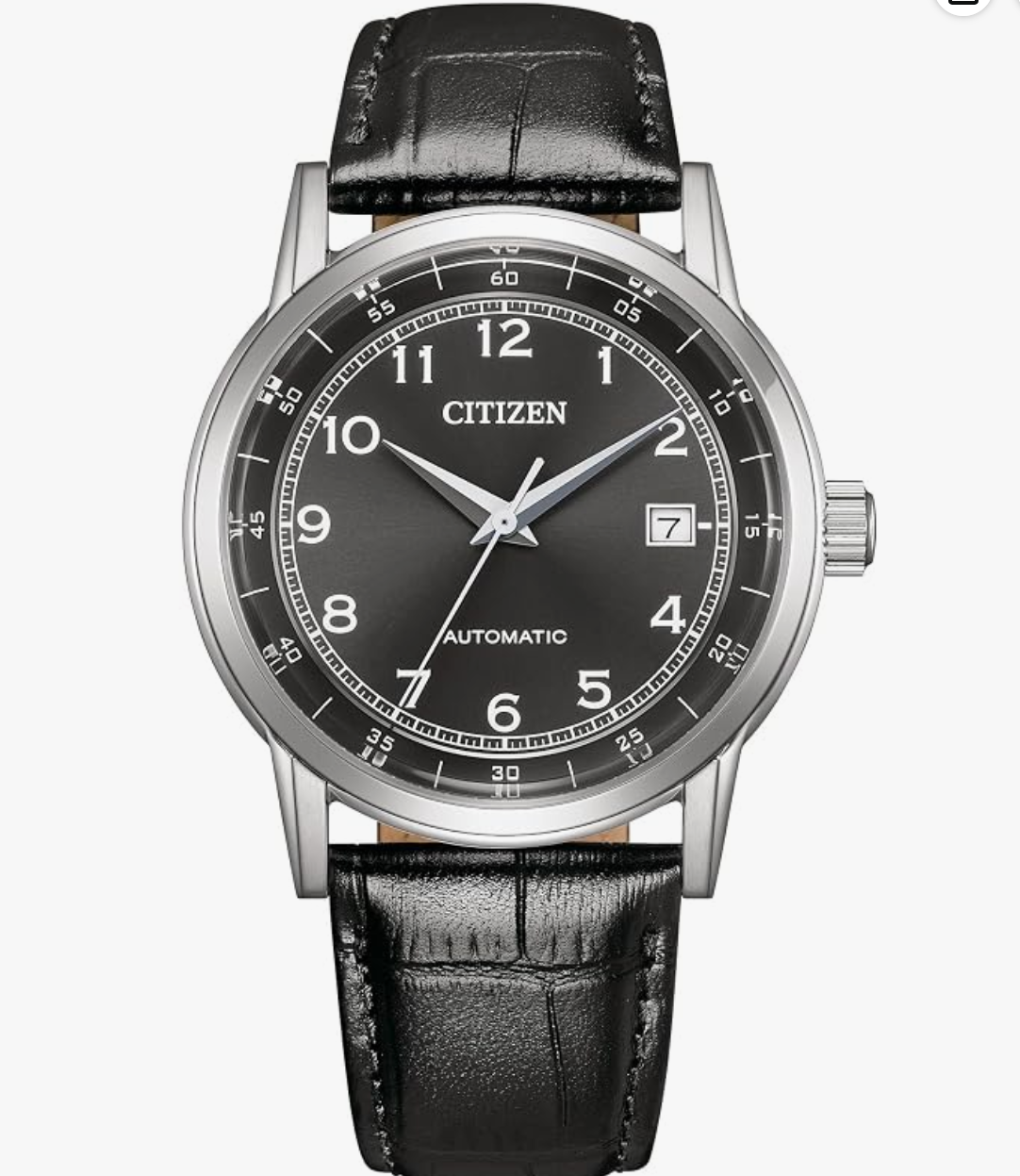 Citizen Men Automatic Black Dial Analog Leather Watch NJ0210-05E